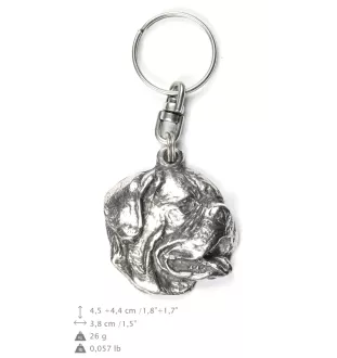 Dogue de Bordeaux, French Mastiff, Bordeauxdog I - Silver-plated pendant with a dog in a decorative box, handbag decoration, backpack pendant by Art-Dog brand