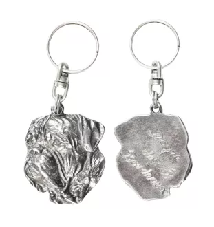 Dogue de Bordeaux II - Pendentif argenté avec un chien dans une boîte décorative, décoration de sac à main, pendentif de sac à dos par la marque Art-Dog