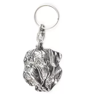 Dogue de Bordeaux II - Pendentif argenté avec un chien dans une boîte décorative, décoration de sac à main, pendentif de sac à dos par la marque Art-Dog