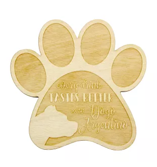 Dogo Argentino - Mug coaster, engraved coaster with dog, gift for dog lover by Art-Dog brand