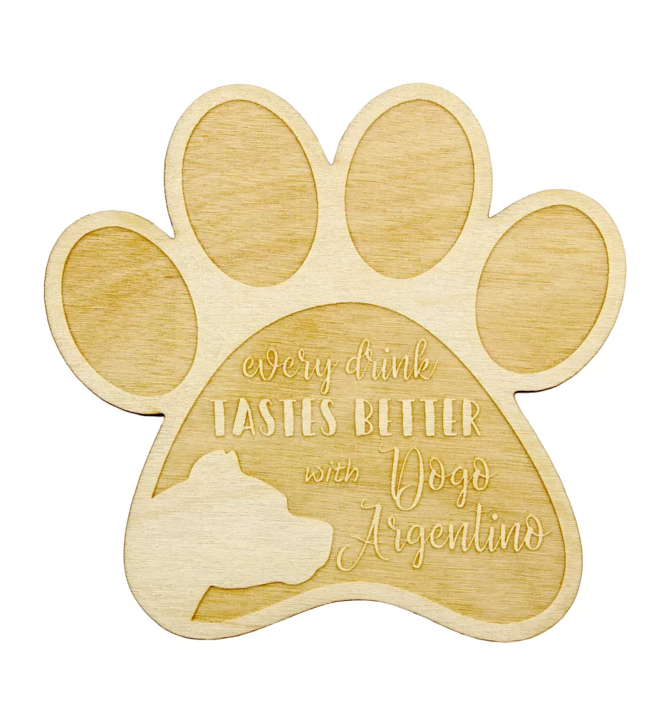 Dogo Argentino - Mug coaster, engraved coaster with dog, gift for dog lover by Art-Dog brand