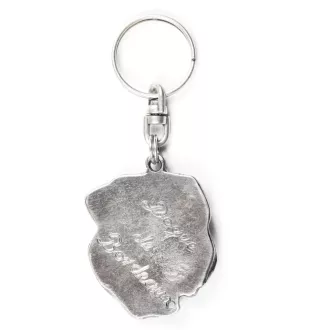 Dogue de Bordeaux II - Pendentif argenté avec un chien dans une boîte décorative, décoration de sac à main, pendentif de sac à dos par la marque Art-Dog