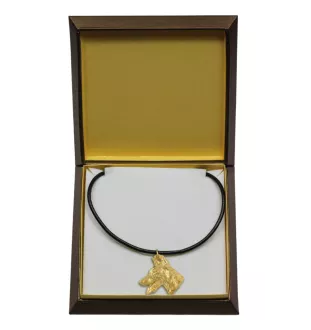 Dobermann - Hundehalsband in Geschenkbox, vergoldeter Anhänger für Hundefans, auffälliger Schmuck von Art-Dog