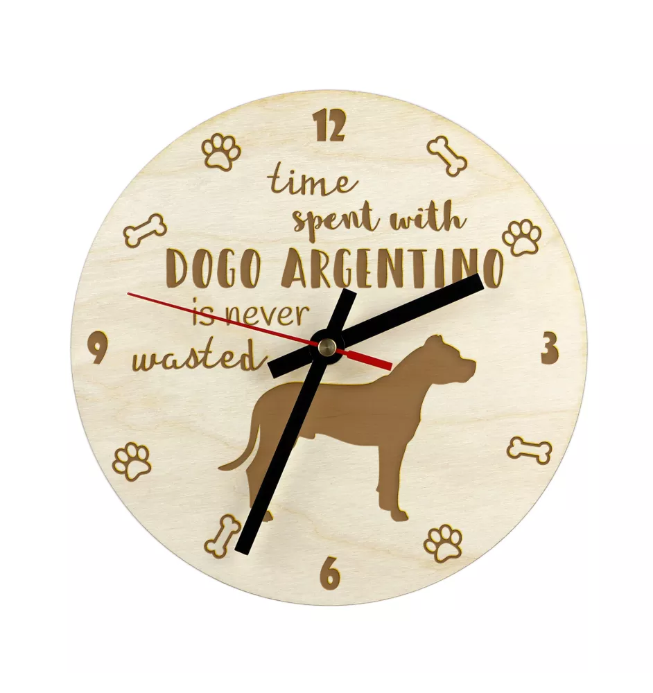 Dogo Argentino - clock with dog, wooden clock with engraving, personalised clock by Art-Dog