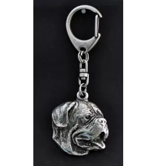 Bordeauxdogge, Dogue de Bordeaux I - Versilberter Schlüsselanhänger mit Hund in einer Geschenkbox, Handtaschenschmuck, Rucksackanhänger der Marke Art-Dog