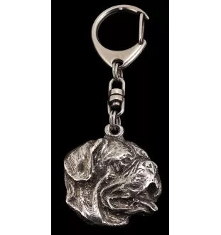 Bordeauxdogge, Dogue de Bordeaux I - Versilberter Schlüsselanhänger mit Hund in einer Geschenkbox, Handtaschenschmuck, Rucksackanhänger der Marke Art-Dog