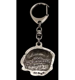 Dogue de Bordeaux, French Mastiff, Bordeauxdog I - Silver-plated key ring with a dog in a gift box, handbag decoration, backpack pendant by Art-Dog brand
