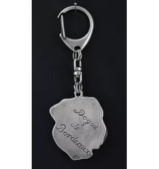 Bordeauxdogge, Dogue de Bordeaux II - Versilberter Schlüsselanhänger mit Hund in einer Geschenkbox, Handtaschenschmuck, Rucksackanhänger der Marke Art-Dog