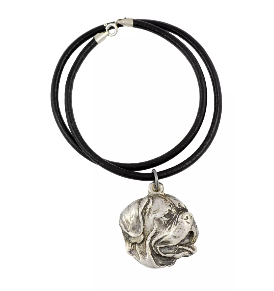 Dogue de Bordeaux I - collier avec un chien, pendentif en plaqué argent pour les fans de chiens, bijoux uniques de la marque Art-Dog
