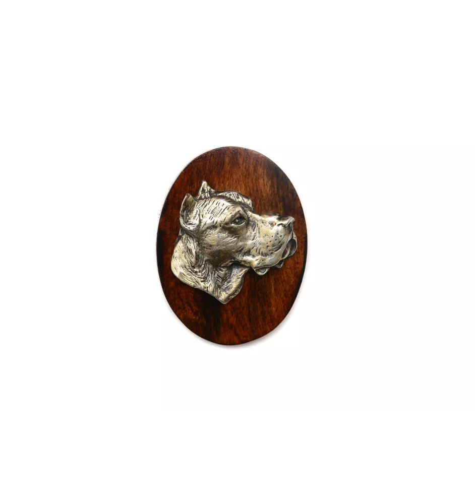 Argentinische Dogge, Dogo Argentino - Hundeausstellungsbrosche, Startnummernclip, Hundeanstecker von Art-Dog