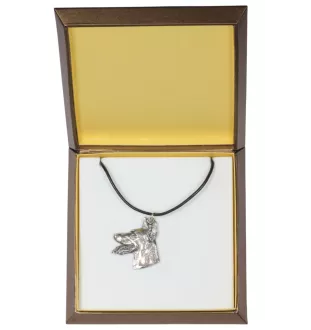 Dobermann, Dobermann Pinscher - Collier de chien dans une boîte cadeau, médaillon argenté pour fan de chien, pendentif remarquable de la marque Art-Dog