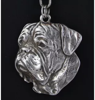 Dogue de Bordeaux II - collier avec un chien, pendentif en plaqué argent pour les fans de chiens, bijoux uniques de la marque Art-Dog