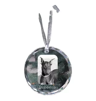 Doberman medal kryształowy z psem Art-Dog