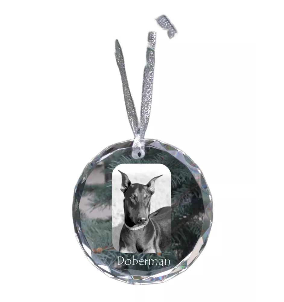 Doberman medal kryształowy z psem Art-Dog