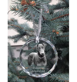 Dobermann, Dobermann Pinscher I - boule de Noël en cristal avec une photo, photo de chien dans le cristal, décoration personnalisée pour sapin de Noël de la marque Art-Dog