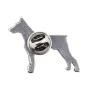 Dobermann, Doberman Pinscher, Dobie  - Silver-plated dog brooch, elegant pin, jacket lapel decoration by Art-Dog brand