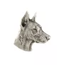 Dobermann, Doberman Pinscher, Dobie I  - Silver-plated dog brooch, elegant pin, jacket lapel decoration by Art-Dog brand