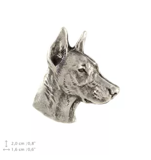 Dobermann I  - Versilberte Hundebrosche, elegante Anstecknadel, Jackenreversschmuck der Marke Art-Dog