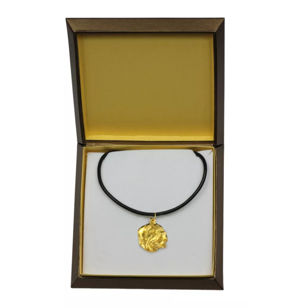 Dogue de Bordeaux, French Mastiff, Bordeauxdog I - Dog necklace in gift box, gold-plated pendant for dog fan, striking jewellery by Art-Dog