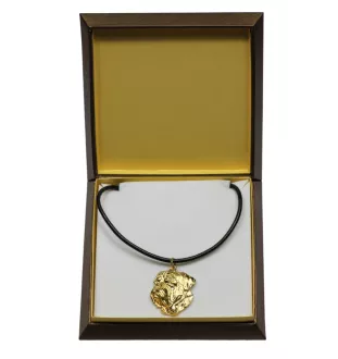Bordeauxdogge, Dogue de Bordeaux II - Hundehalsband in Geschenkbox, vergoldeter Anhänger für Hundefans, auffälliger Schmuck von Art-Dog