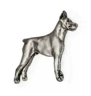 Dobermann - Hundebrosche in Geschenkbox, elegante Anstecknadel, Reversnadel für Art-Dog Markenjacke