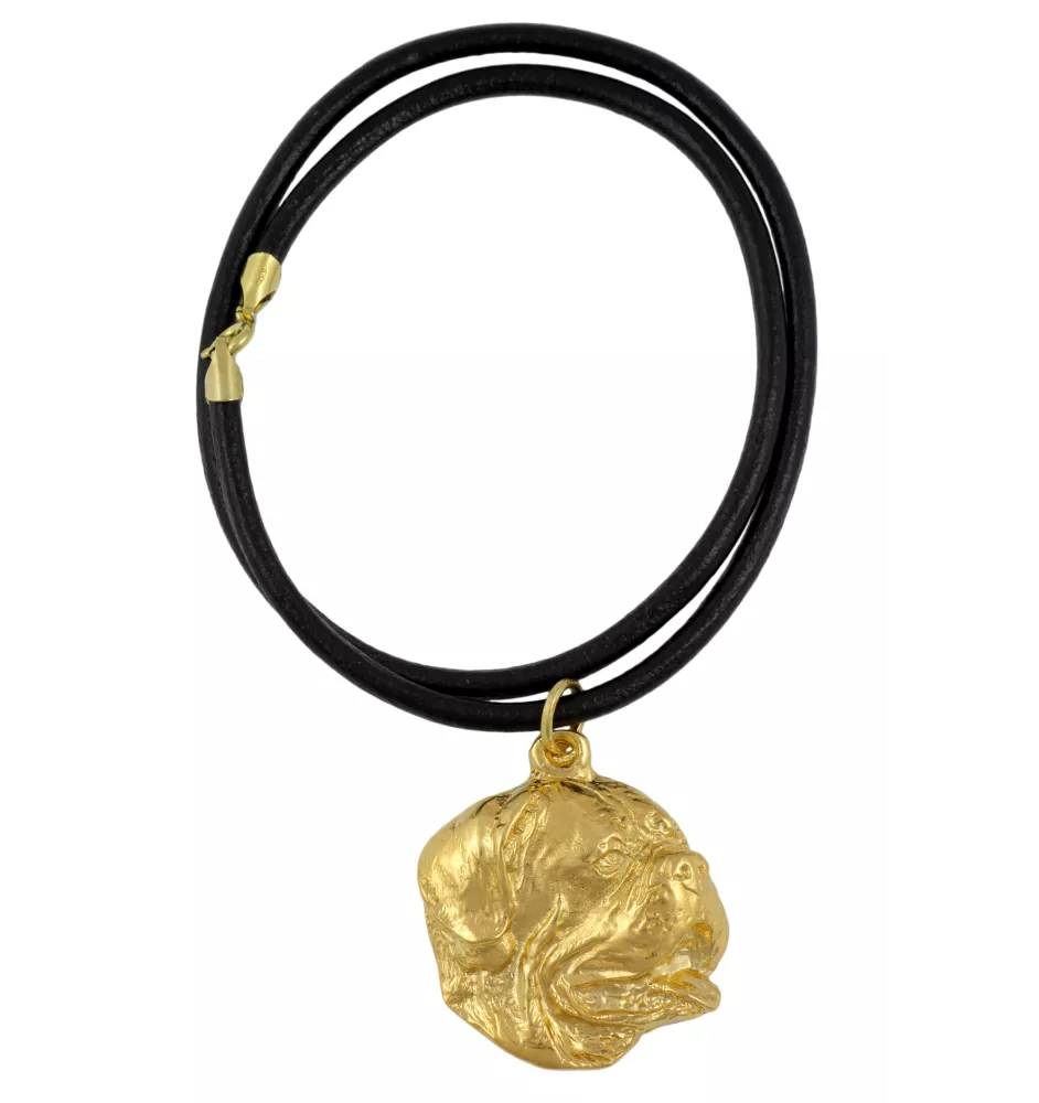 Dogue de Bordeaux I - Collier pour chien, pendentif plaqué or pour fan de chien, bijoux uniques de la marque Art-Dog