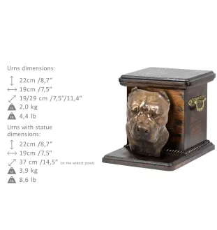 Dogo Argentino - urn for dog ashes with a statuette, elegant urn for a dog, unique urn with a bust of a dog by Art-Dog brand