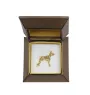 Dobermann, Doberman Pinscher, Dobie - Dog brooch in decorative box, elegant gold-plated pin, Art-Dog brand jacket pin