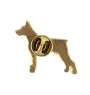Dobermann, Doberman Pinscher, Dobie - Dog brooch in decorative box, elegant gold-plated pin, Art-Dog brand jacket pin