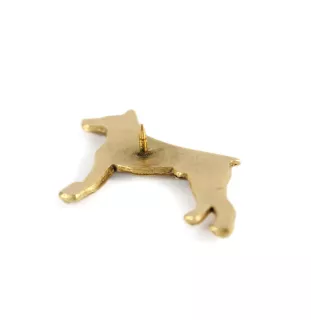 Dobermann, Dobermann Pinscher - Broche de chien dans une boîte décorative, épingle élégante en plaqué or, épingle de veste de la marque Art-Dog