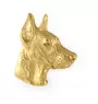 Dobermann, Doberman Pinscher, Dobie I - Dog brooch in decorative box, elegant gold-plated pin, Art-Dog brand jacket pin