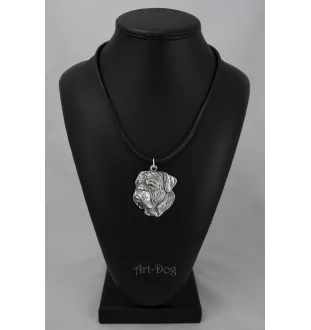 Dogue de Bordeaux, French Mastiff, Bordeauxdog II - Dog necklace in gift box, silver-plated locket for dog fan, striking pendant by Art-Dog brand