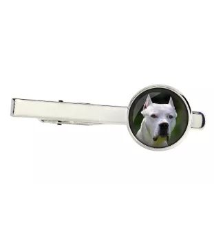 Dogue argentin, Dogo argentino - pince à cravate, accessoire, bijou pour tenue de soirée de la marque Art-Dog
