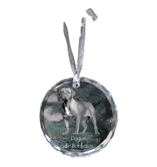 Dogue de Bordeaux - boule de Noël en cristal avec une photo, photo de chien dans le cristal, décoration personnalisée pour sapin de Noël de la marque Art-Dog