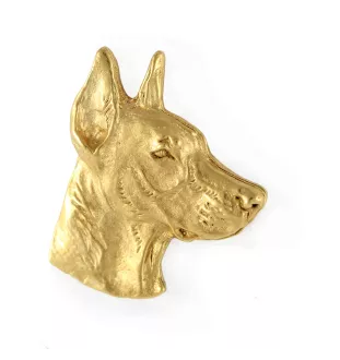 Dobermann I - Vergoldete Brosche, eleganter Hundeschmuck, einzigartige Brosche der Marke Art-Dog