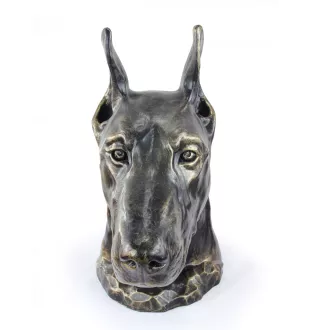 Dobermann, Dobermann Pinscher - urne pour cendres de chien, buste de chien, grande tête de chien pour le jardin par Art-Dog