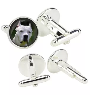 Argentinische Dogge, Dogo Argentino - Manschettenknöpfe in einer Schachtel, handgefertigter Schmuck, Produkt der Marke Art-Dog