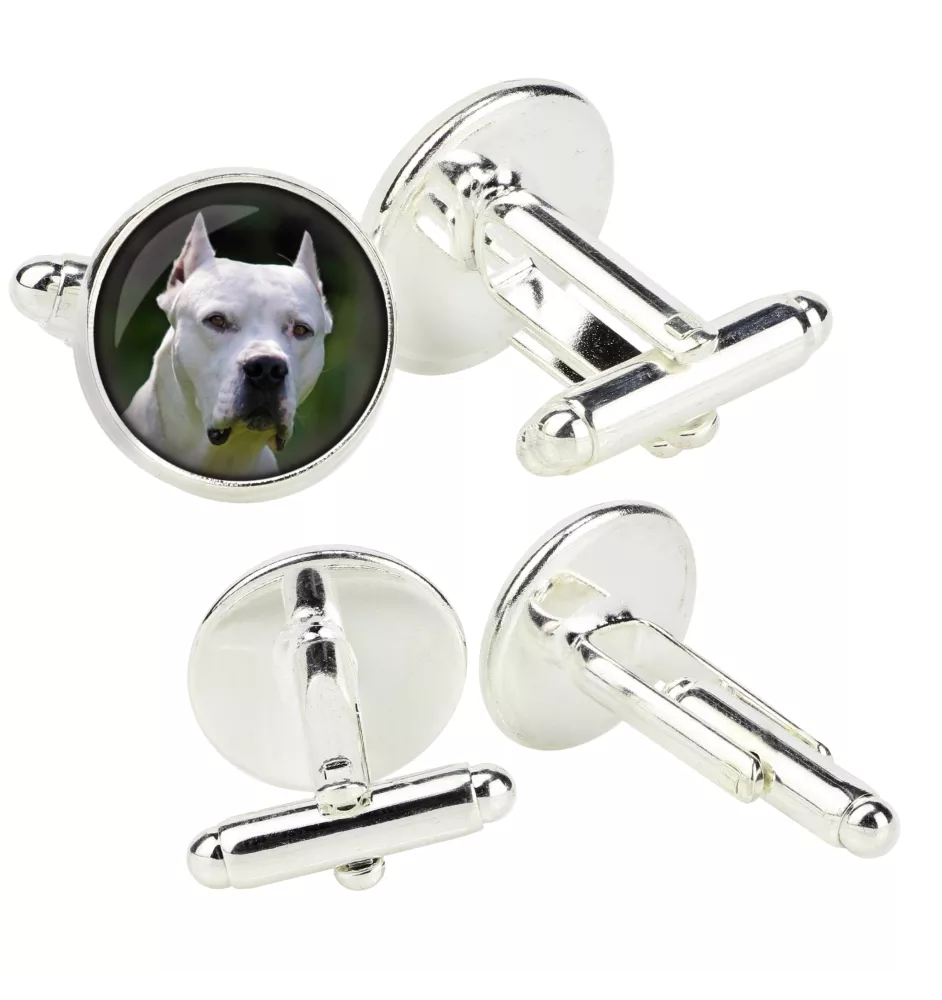 Dogue argentin, Dogo argentino - Boutons de manchette dans une boîte, bijoux faits à la main, produit de la marque Art-Dog