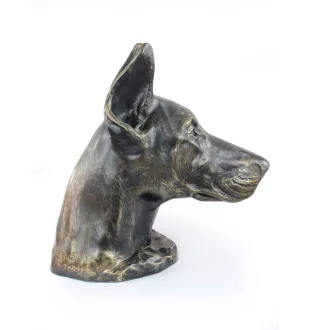 Dobermann - Urne für Hundeasche, Hundebüste, großer Hundekopf für den Garten von Art-Dog