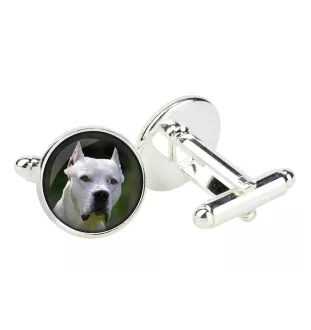 Dogue argentin, Dogo argentino - Boutons de manchette dans une boîte, bijoux faits à la main, produit de la marque Art-Dog