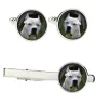 Argentinische Dogge, Dogo Argentino Ärmelknöpfe und Krawatte mit Ihrem Foto, Anzugaccessoire, Herrenschmuck der Marke Art-Dog