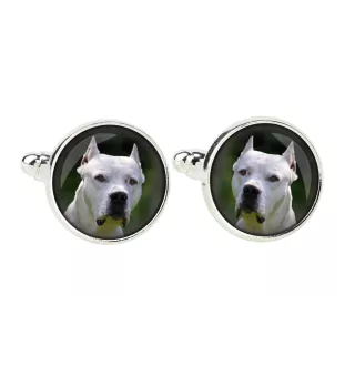Dogue argentin, Dogo argentino - Boutons de manchette et cravate avec votre photo, accessoire de costume, bijoux pour hommes de la marque Art-Dog.