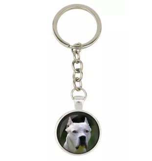 Argentinische Dogge, Dogo Argentino - Schlüsselanhänger in einer Box, eigenes Foto, Schlüsselanhänger der Marke Art-Dog