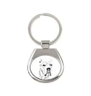 Argentinische Dogge, Dogo Argentino - Schlüsselanhänger mit Hund, Anhänger mit Aufdruck, personalisierter Anhänger der Marke Art-Dog