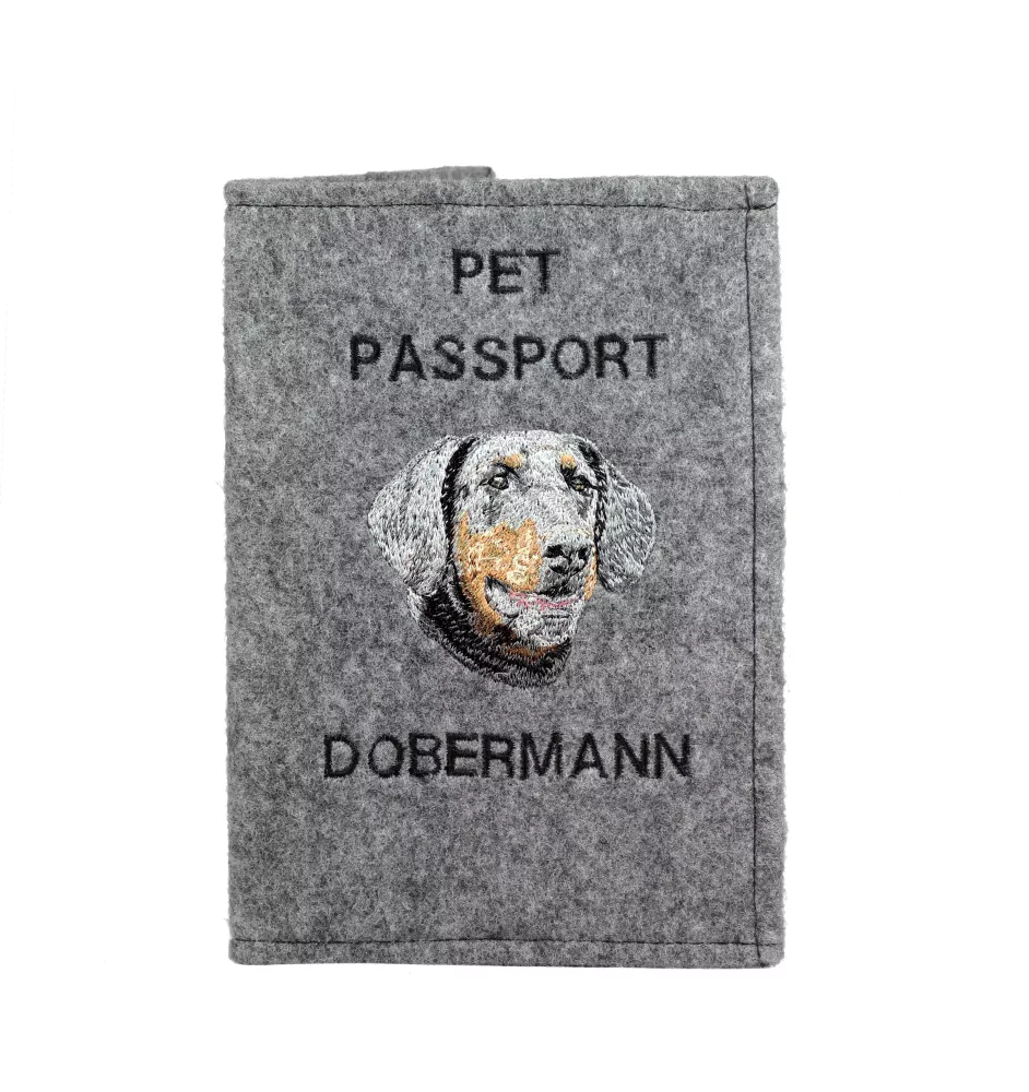Dobermann I - Hundepassetui, Dokumententasche, Geschenk für den Reisenden von der Marke Art-Dog
