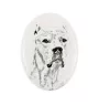 Argentinische Dogge, Dogo Argentino - Gedenktafel mit einem Foto eines Hundes, Grabplatte mit Druck, personalisierte ovale Platte der Marke Art-Dog