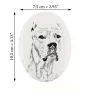 Dogo Argentino - commemorative plaque with a photo of a dog, tombstone with a print, personalized oval plaque from the Art-Dog brand