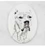 Dogo Argentino - commemorative plaque with a photo of a dog, tombstone with a print, personalized oval plaque from the Art-Dog brand