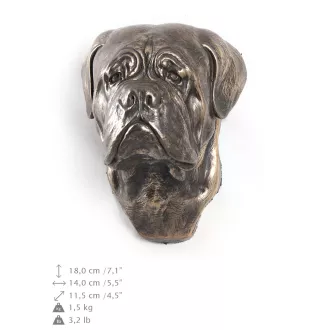 Dogue de Bordeaux, French Mastiff, Bordeauxdog I - Dog statue, hanging bust, unique decoration for dog lover by Art-Dog brand