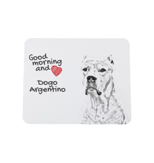 Dogo Argentino - mouse pad with print, personalized dog-themed mouse pad, unique gadget for an office worker by Art-Dog brand